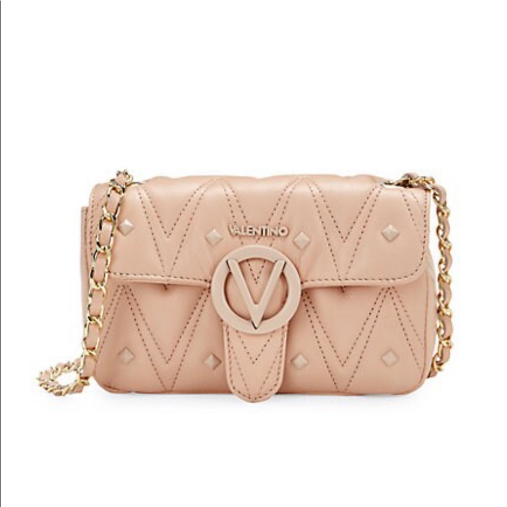 Poisson Studded & Quilted Leather Crossbody Bag In Rose
